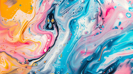 Abstract blue and pink swirling paint background for modern design projects. 
