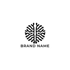 ILLUSTRATION PLANT ROOTS BLACK COLOR LOGO ICON ECO NATURE TEMPLATE SIMPLE DESIGN ELEMENT VECTOR