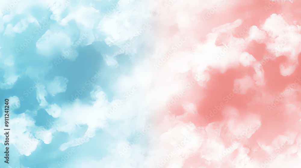 Poster abstract pastel color background with gradient of soft pink and blue, abstract blurred gradient past
