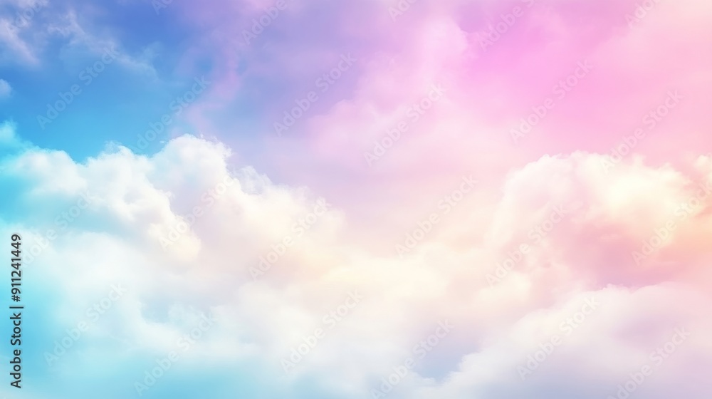 Poster abstract pastel color background with gradient of soft pink and blue, abstract blurred gradient past