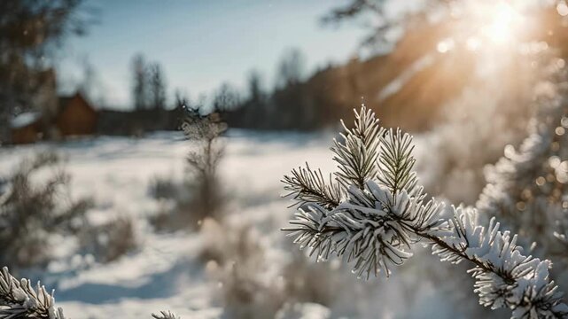 snow covered pine tree