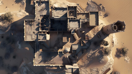 Castle Battle Map for Tabletop RPGs, Dungeons & Dragons, Adventure Game, Top-Down Perspective