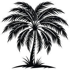 Obraz premium A vector art palm tree silhouette illustration