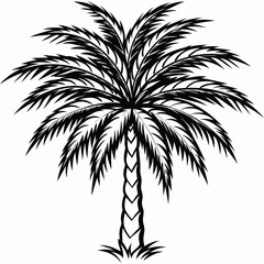 A vector art palm tree silhouette illustration