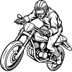 Naklejka premium Cycle action biker vector illustration silhouette