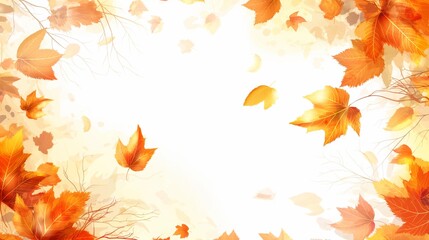 Obraz premium Autumn maple border background