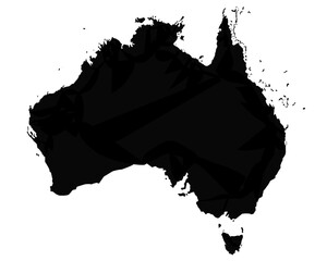 australia map silhouette on transparent background © Condro