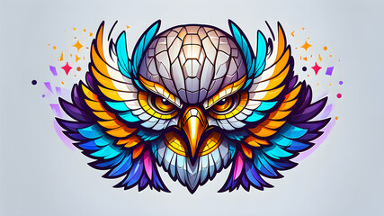 Fototapeta premium Portrait of an eagle, hawk, falcon on a white background. predatory bird