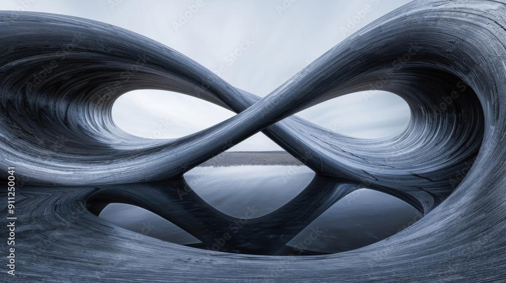 Poster harmonious rhythms represented by intertwining