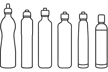 Water bottle line art graphics for stylish and sleek designs