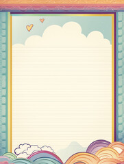 Colorful Lined Paper Background.