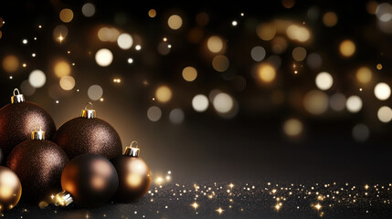 Fototapeta premium Elegant Christmas Baubles on Festive Glittering Background