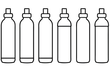 Water bottle line art motifs for trendy design enthusiasts