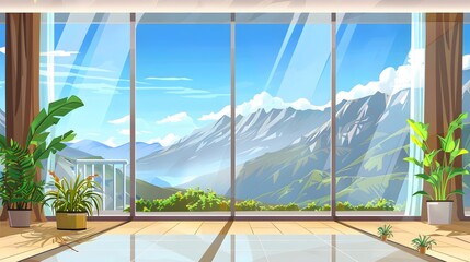 beautiful mountain view from inside the house