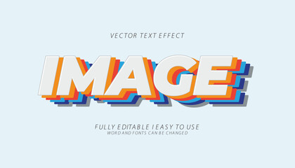 3d editable image text effect graphic style template