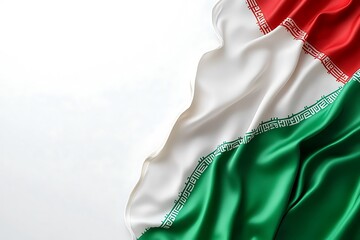 Iran Flag waving against white background stock image