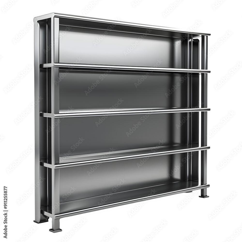 Poster empty metallic shelf perfect for storage and organization purposes