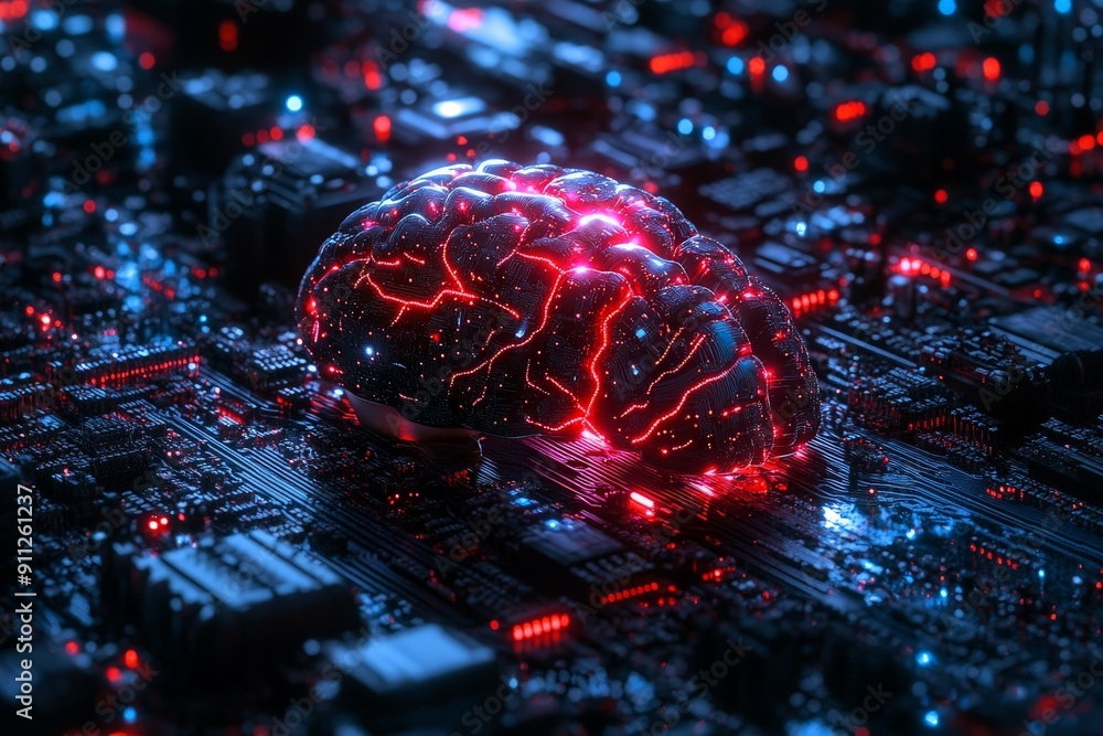 Aufkleber futuristic ai-powered business management tools with predictive analytics and decision-making illust