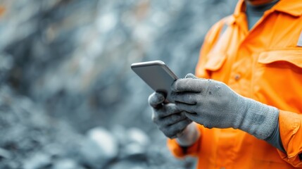 A safety inspector in a mine, checking ventilation systems with a handheld device