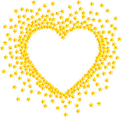 Valentines Day heart with empty frame contour made of many scattering stars vector