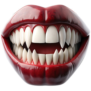 Vampire Fangs Illustration, Isolated on Transparent Background