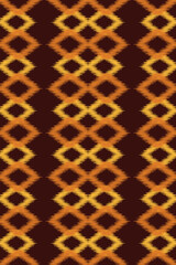 Traditional Ethnic ikat motif fabric pattern geometric style.African Ikat embroidery Ethnic oriental pattern brown background wallpaper. Abstract,vector,illustration.Texture,frame,decoration.
