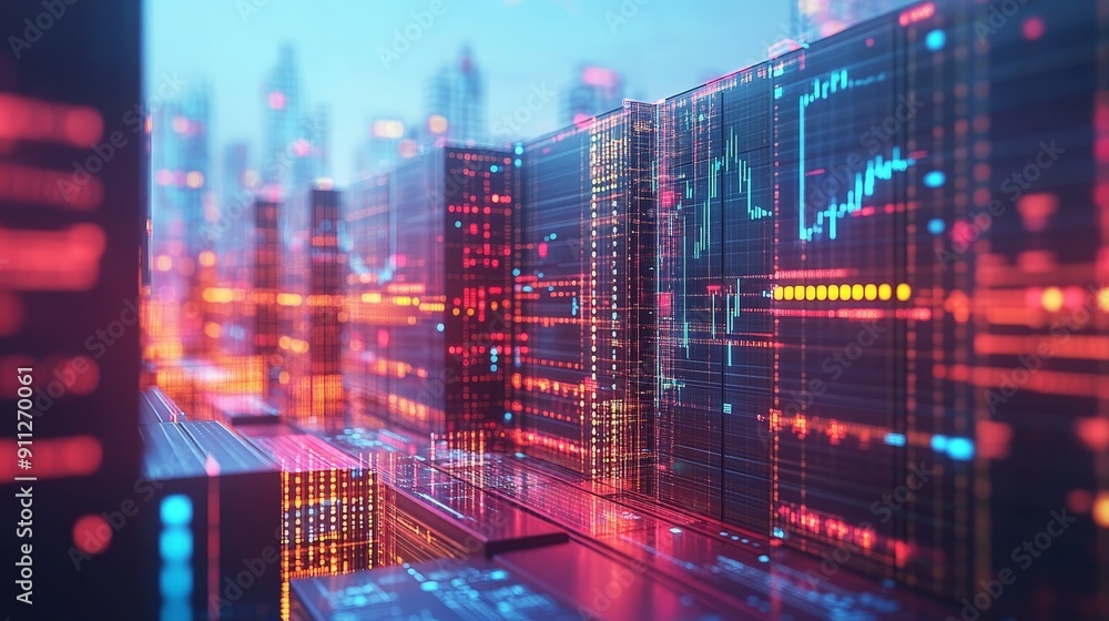Poster data-driven supply chain optimization: abstract illustration of advanced management techniques in ov
