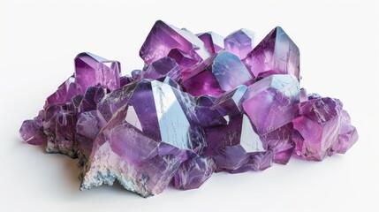 Fototapeta premium Fluorite, 3D, illustration, realistic, isolated, white, background