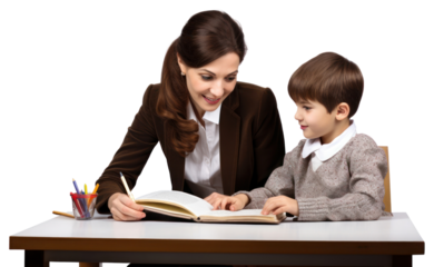 PNG Student reading female adult.
