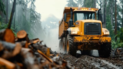 A team of loggers, responding to an emergency in a remote forest area