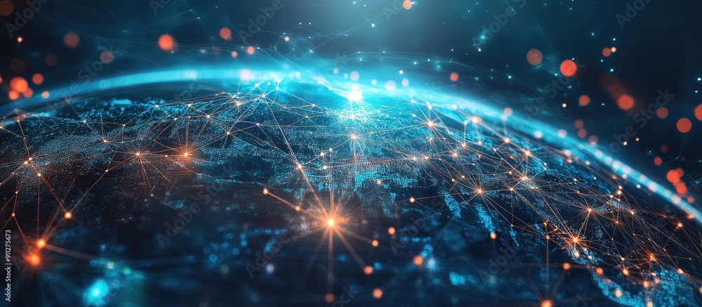 Aufkleber abstract digital background showcasing data technology and global network connections