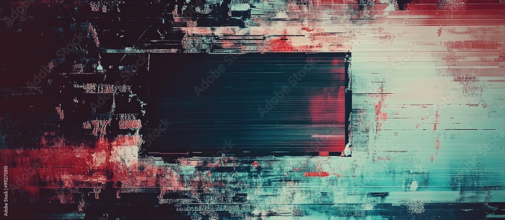 Poster abstract grunge motion background with digital glitch effect distressed vhs noise and grain overlay 