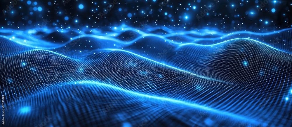 Poster abstract lines grid technology background with 3d rendering effects