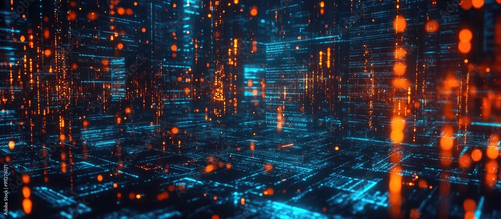 Aufkleber abstract technological backdrop featuring digital information and the concept of big data rendered i