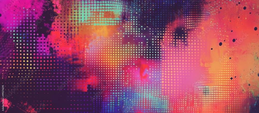 Poster colorful pixelated texture with abstract gradient and dot patterns
