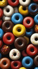 Fototapeta premium Colorful Assortment of Decorative Donuts