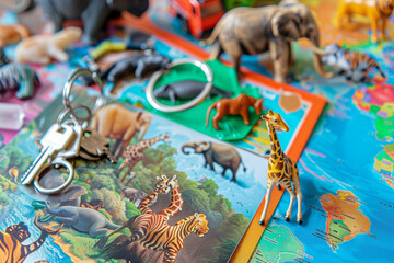 A collection of zoo animal souvenir