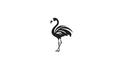 Simple and Modern Flamingo black Logo for company white background