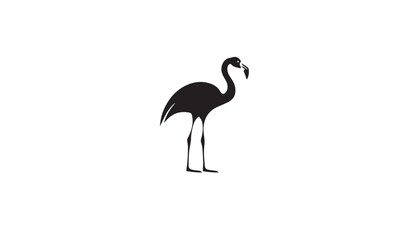 Simple and Modern Flamingo black Logo for company white background