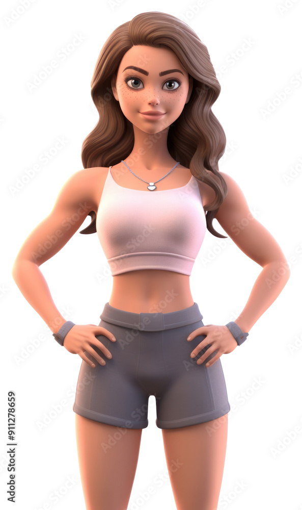 Poster png cartoon shorts adult woman.