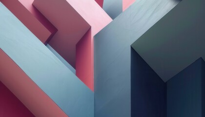 Abstract Geometric Shapes in Pastel Colors Creating a Modern Art Installation