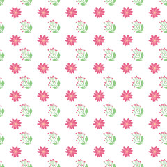Organic flat pressed flowers pattern