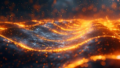 Naklejka premium Technology Particle Abstract Background