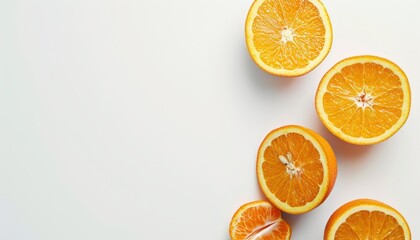Freshly Cut Oranges Displayed on Light Background for Healthy Eating Inspiration