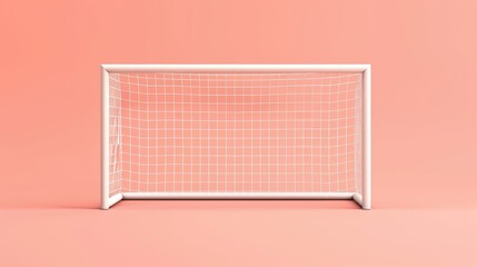 A straightforward depiction of a soccer goal, minimalist, clean 2D vector, with a net and basic design