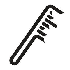 Fototapeta premium Broken hair comb icon illustration isolated on square white background. Simple flat outlined cartoon art styled drawing.
