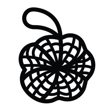 recommend clip art: Bath scrub icon illustration isolated on square white background. Simple flat outlined cartoon art styled drawing.