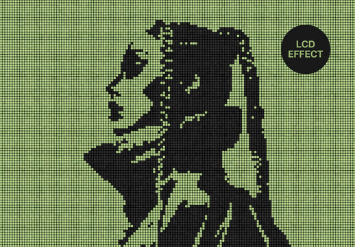 LCD Screen Photo Effect Mockup
