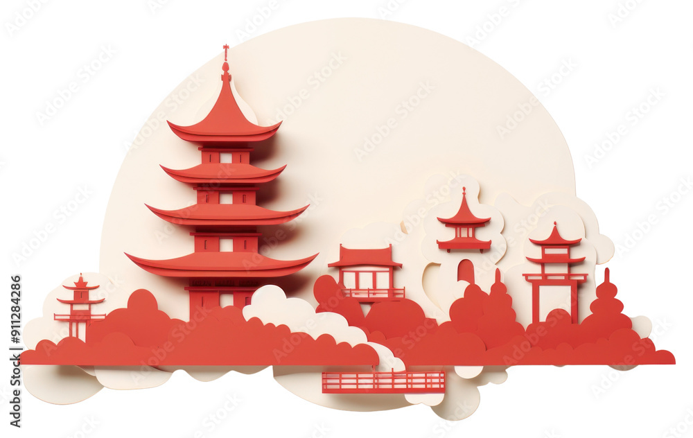 Wall mural png japan architecture building pagoda.