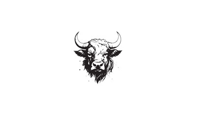 Bison Mascot - Vector Illusrations Logos white background